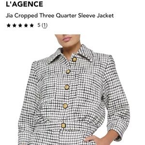 L’agence 3/4 length sleeve tweed blazer